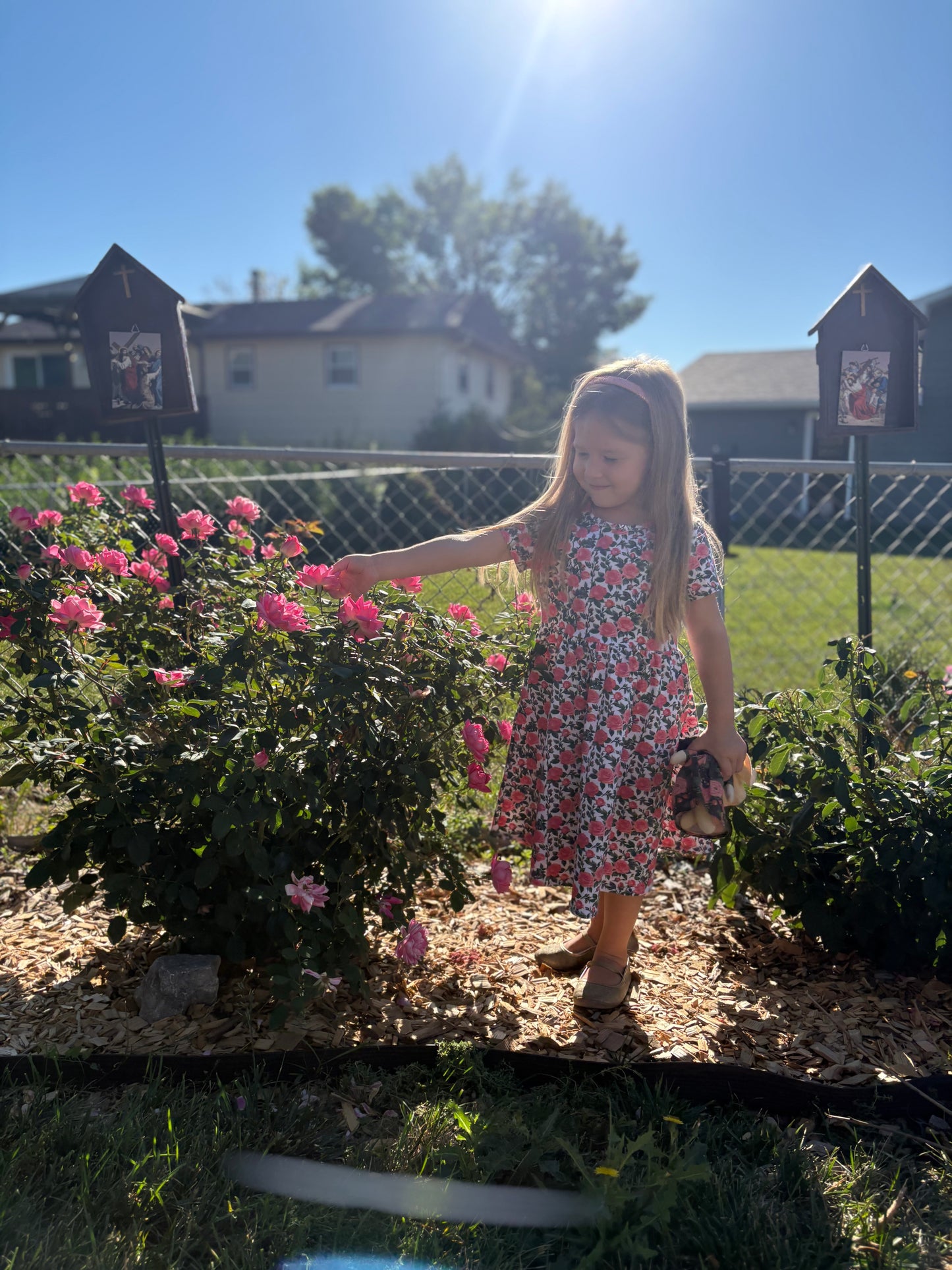 Little Girls Shower of Roses Dress