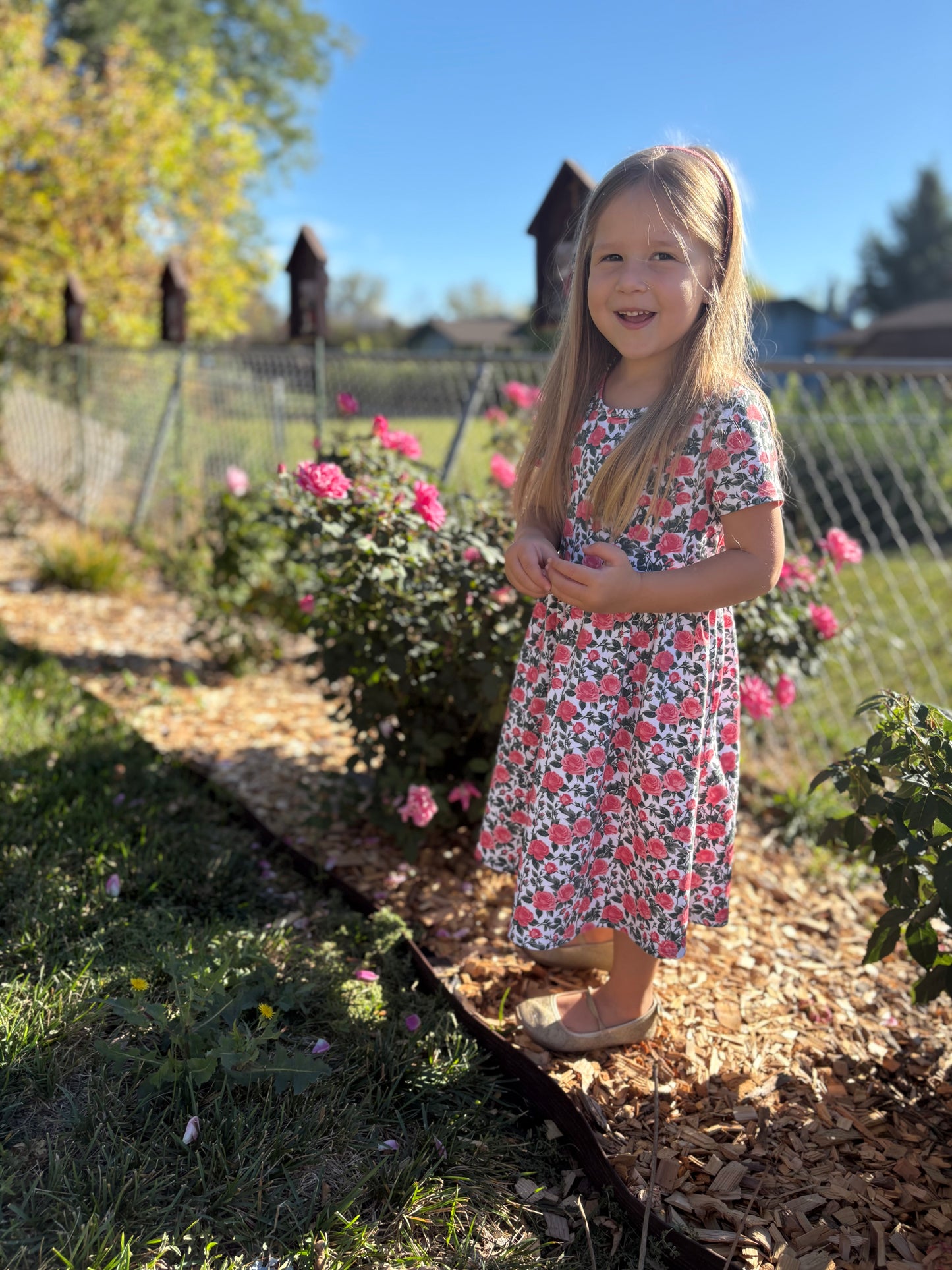 Little Girls Shower of Roses Dress