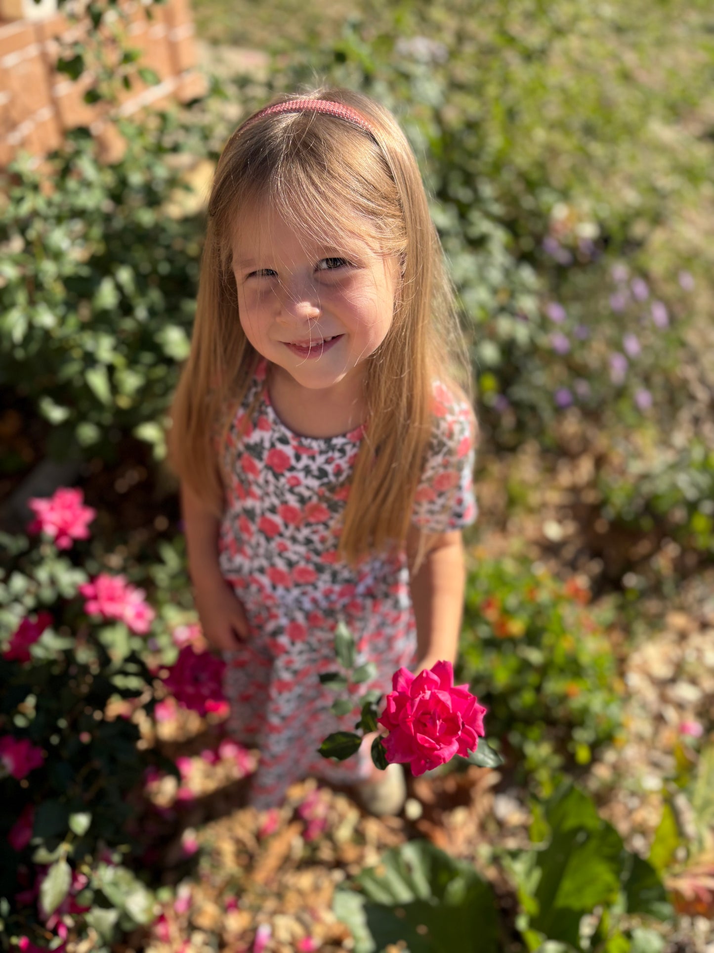 Little Girls Shower of Roses Dress