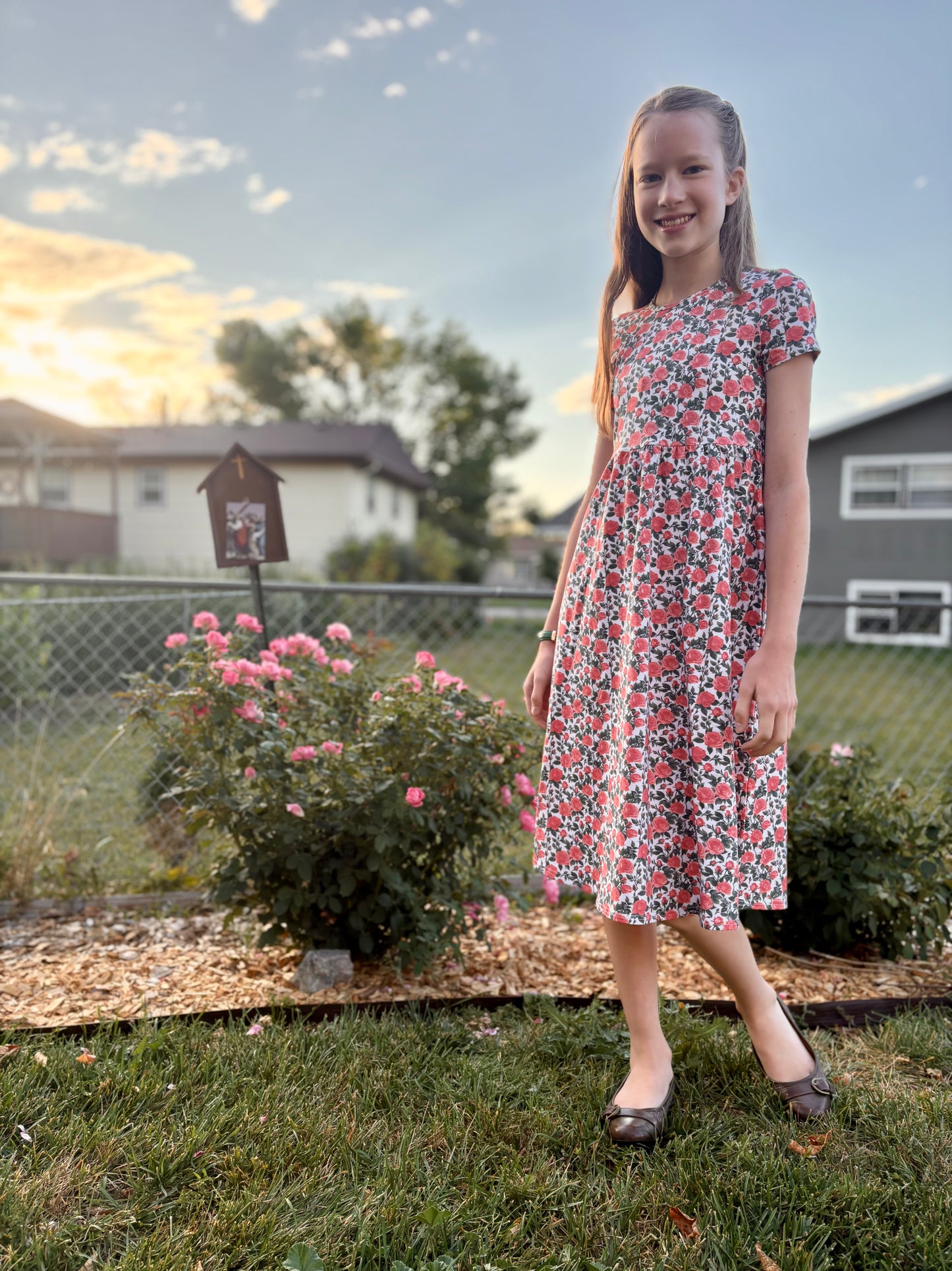 Tween's Shower of Roses Dress